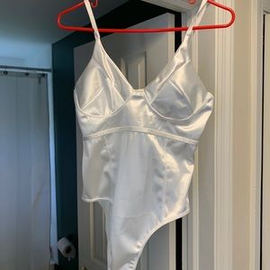 White Satin Bodysuit